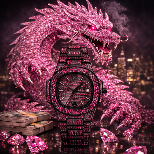 Status Grid Iced-Out Watch (40mm) — Color Crystal Edition