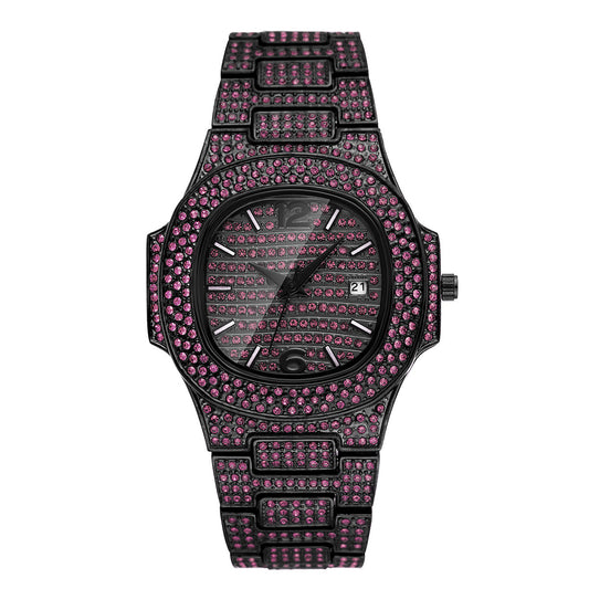Status Grid Iced-Out Watch (40mm) — Color Crystal Edition